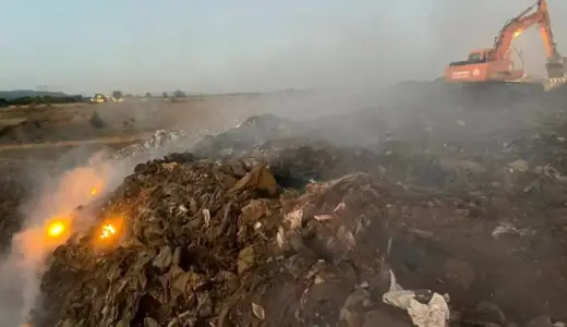 Denizli’de Eski Çöp Alanında Yangın Kontrol Altına Alındı