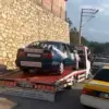 Denizli’de Gelin Arabası Çekiciyle Taşındı